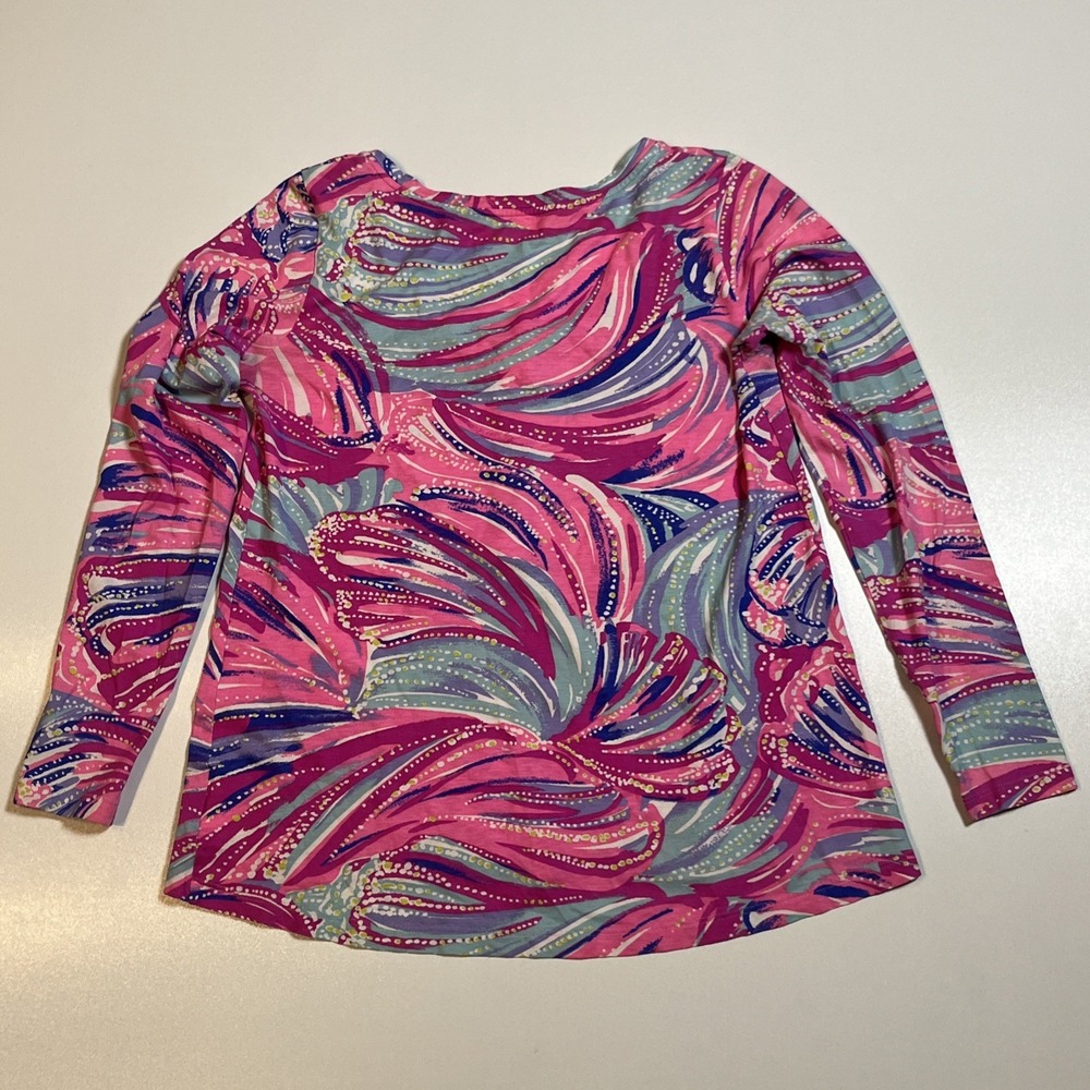 Lilly Pulitzer Sorella Henley Magenta Oh My Guava Sz S Multicolor Classic Shirt - Picture 4 of 8